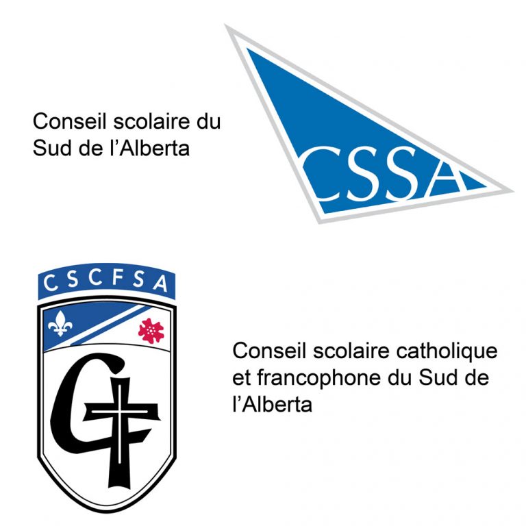 Anciens logos des conseils scolaires francophones du sud de l’Alberta
